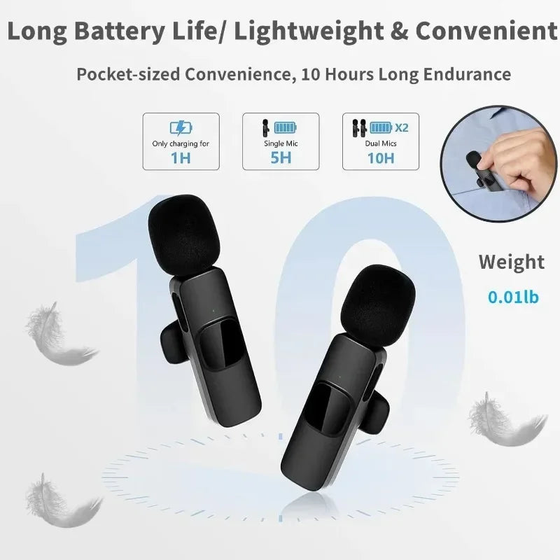 Wireless Lavalier Microphone for Type-C Smartphones Mini Mic for Vlogging Tiktok Facebook Videos Microphones Audio Recording